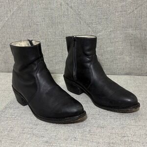 Durango Ankle Boot Men 10EE Western Side Zip Black Leather DB950